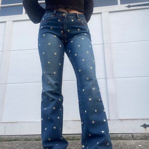 Star print jeans